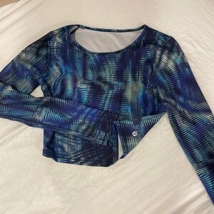 Lululemon, long sleeve, patterned, tight fitting top